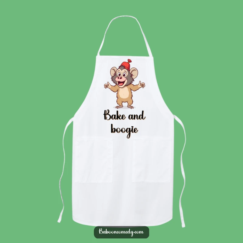 Funny Baboon Dancing Fez Apron - Chef's Primate Party Kitchenwear