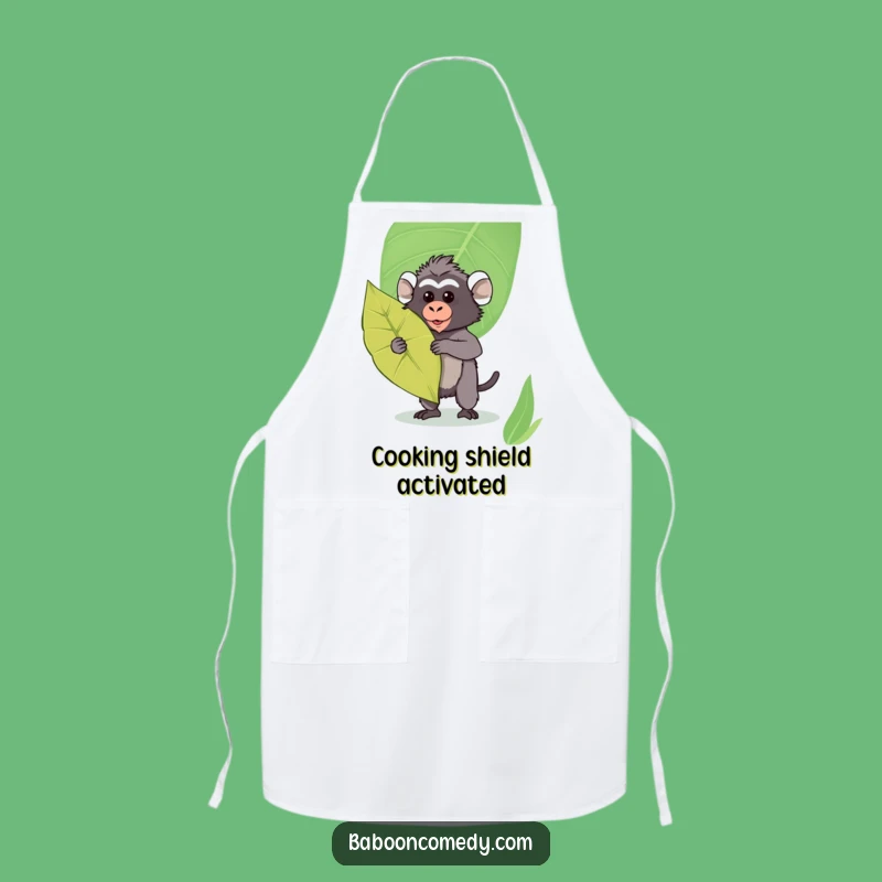 Funny Kawaii Baboon Leaf Shield Apron - Kitchen Fun & Cute Wear, Gift