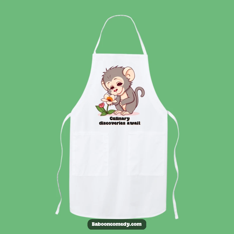 Funny Baboon Flower Apron: Cook with Curiosity, Delightful Fun, Perfect Funny Gift