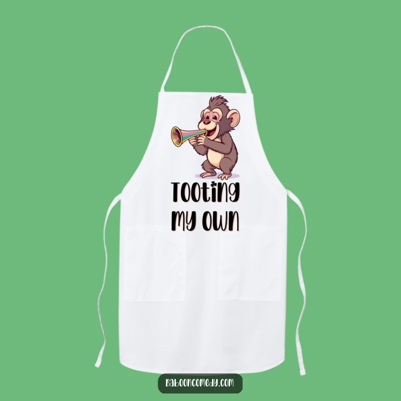 Funny Baboon Trumpet Apron - Chef Musician Baboon Kitchenware, Amazing Funny Gift