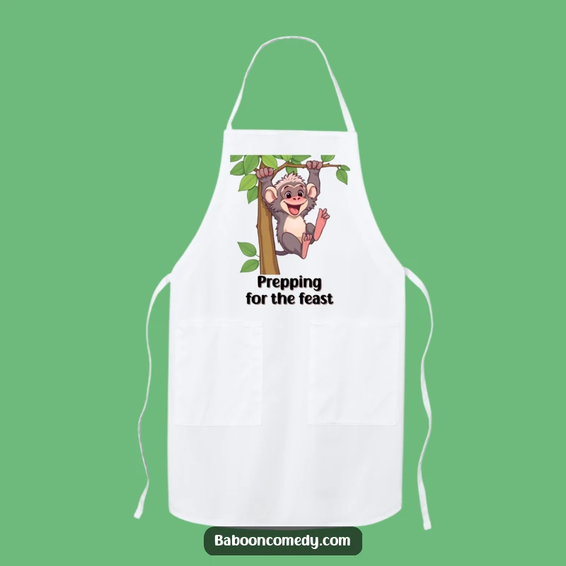 Funny Baboon Vine Swing Apron: Primate Adventure Kitchen Wear for Chefs
