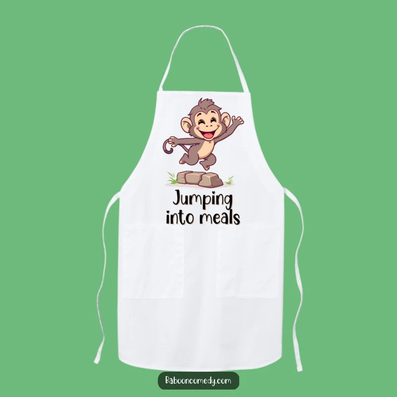 Funny Leaping Baboon Apron: Cook with Energy in This Primate-Inspired Kitchen Gear