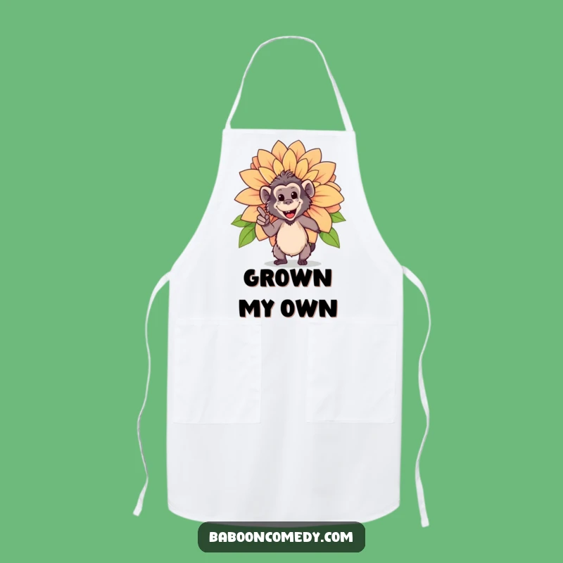 Funny Happy Baboon Flower Apron - Chef Gardener Baboon Kitchenware, Practical Funny Gift