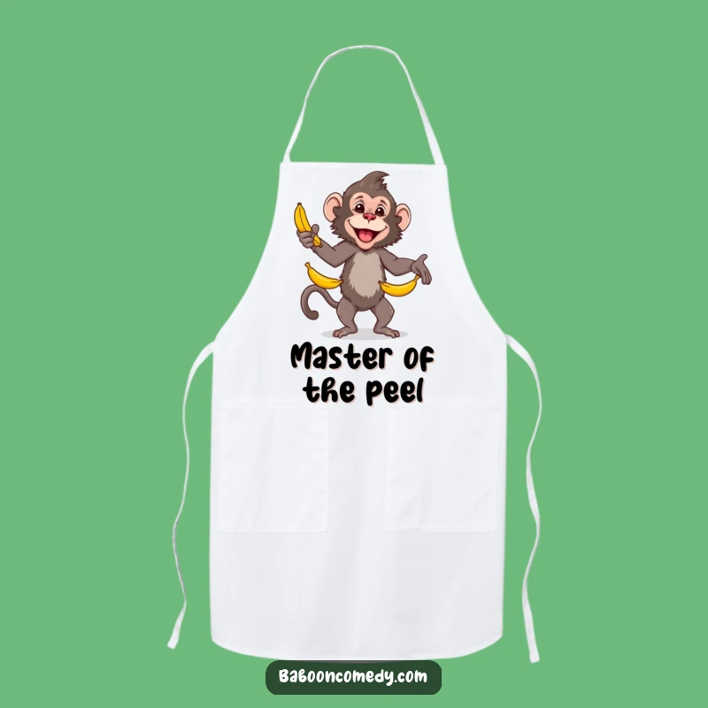 Funny Baboon Juggling Bananas Apron: Skilled Primate Kitchen Comedy