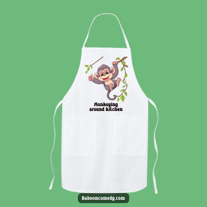Funny Mischievous Baboon Apron - Chef's Primate Fun in the Kitchen