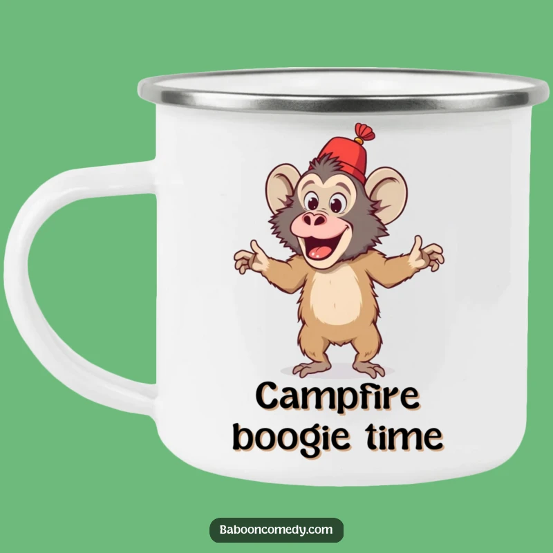 Funny Baboon Dancing Fez Camping Mug - Durable Primate Party Gear