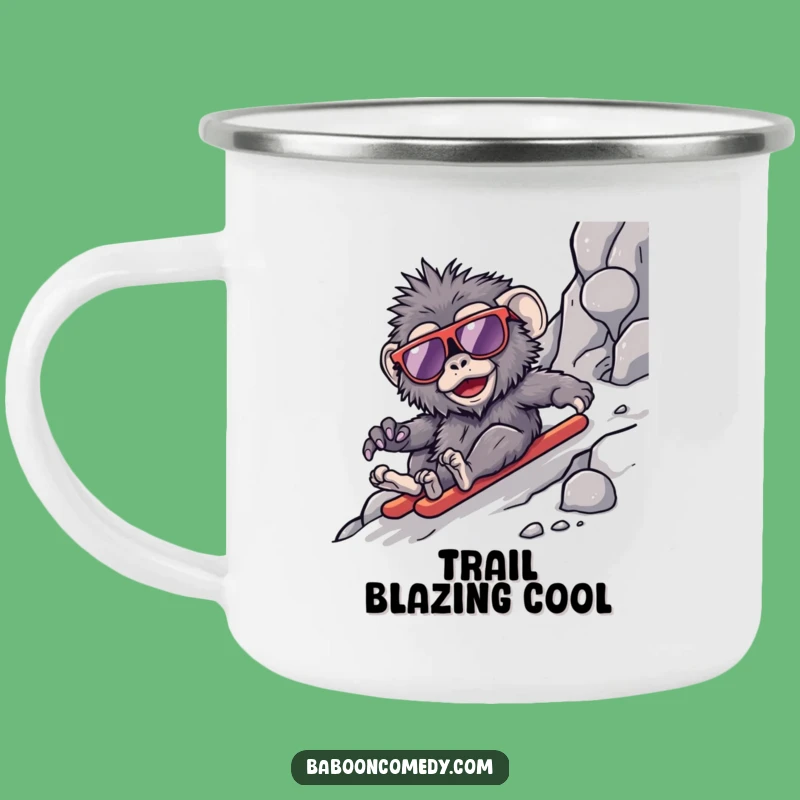 Funny Kawaii Baboon Slope Camping Mug - Cool Adventure Drinkware