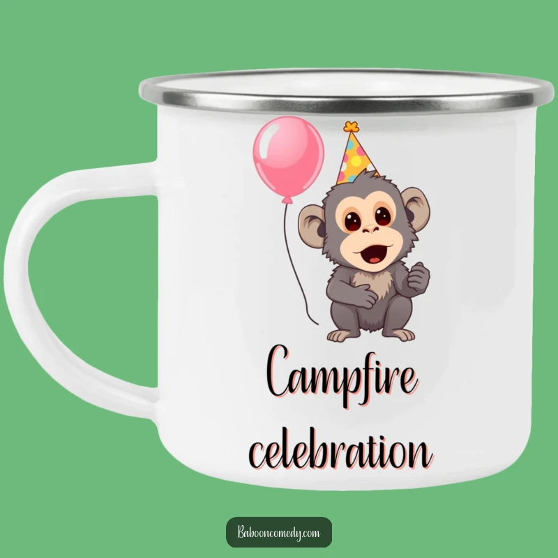 Funny Surprised Baboon Party Camping Mug - Festive Baboon Drinkware, Adventurous Funny Gift
