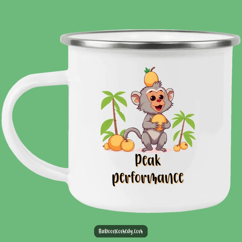 Funny Kawaii Baboon Coconut Camping Mug - Outdoor Primate Fun