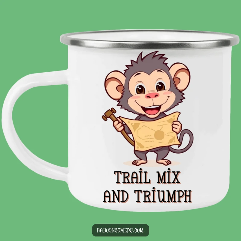 Funny Baboon Treasure Mug: Rugged Adventure Drinkware, Your Essential Funny Gift!