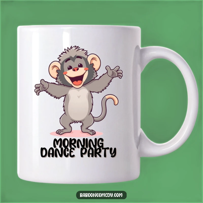 Funny Kawaii Baboon Dance Mug: Silly Energy, Hilarious Baboon Gift