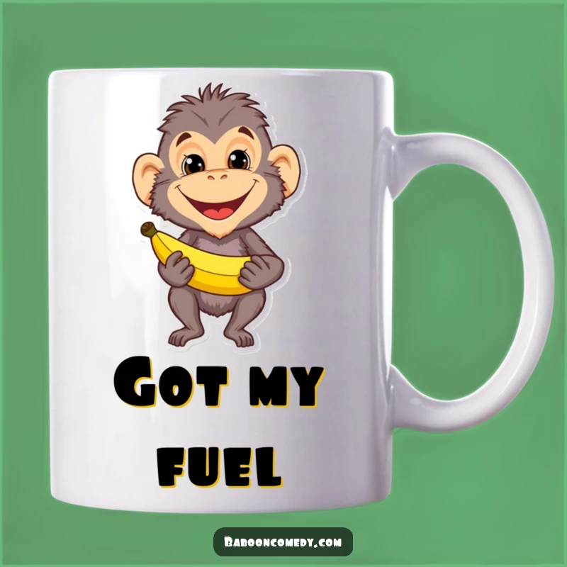 Funny Baboon Banana Grin Mug: Hilarious Primate Snack Gift for Coffee Lovers