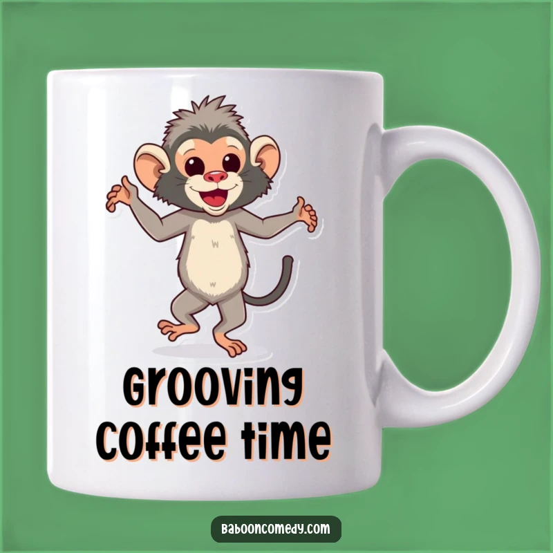 Funny Dancing Baboon Mug - Groovy Ape Moves and Hilarious Gift for Dancers