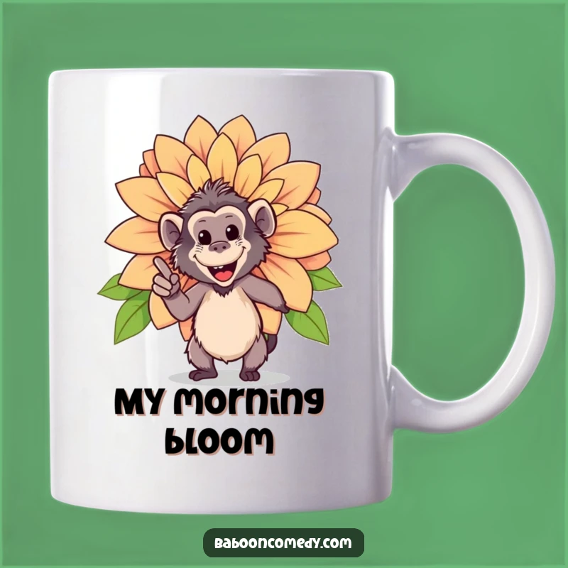 Funny Happy Baboon Flower Mug - Proud Gardener Baboon Gift Idea for Him or Her