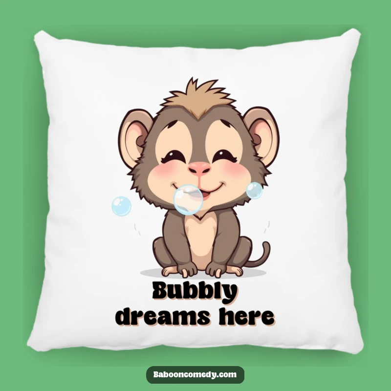 Funny Baboon Bubble Pillow: Soft Comfort, Adorable Playful Funny Gift!
