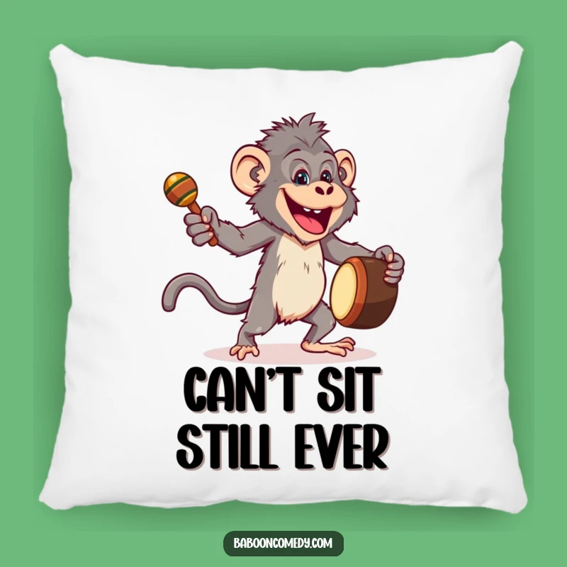 Funny Joyful Baboon Pillow - Comfy Primate Dance Companion