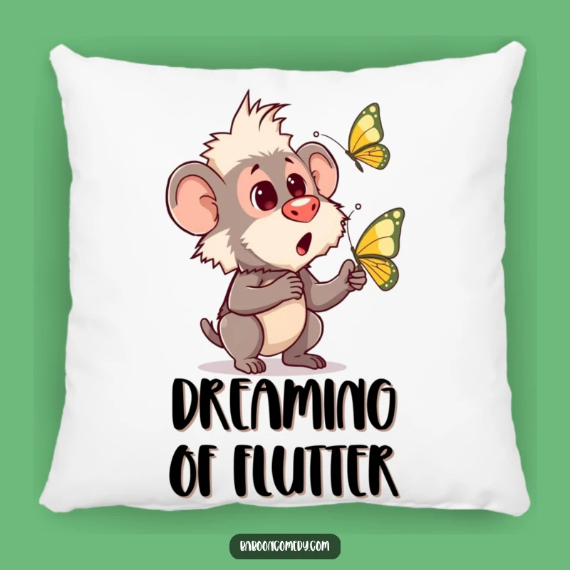 Funny Baboon Butterfly Pillow: Cozy Humorous Gift for Sweet Dreams
