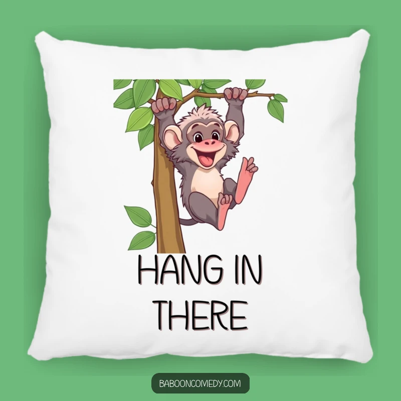 Funny Baboon Vine Swing Pillow: Cozy Primate Adventure Cushion for Comfort