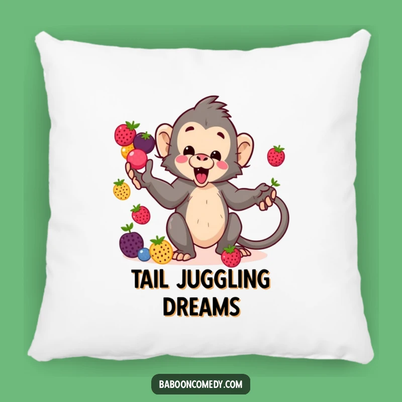 Funny Kawaii Baboon Berry Juggling Pillow - Comfy & Humorous Accent