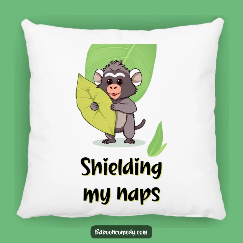 Funny Kawaii Baboon Leaf Shield Pillow - Soft & Cute Home Decor, Comfortable Gift
