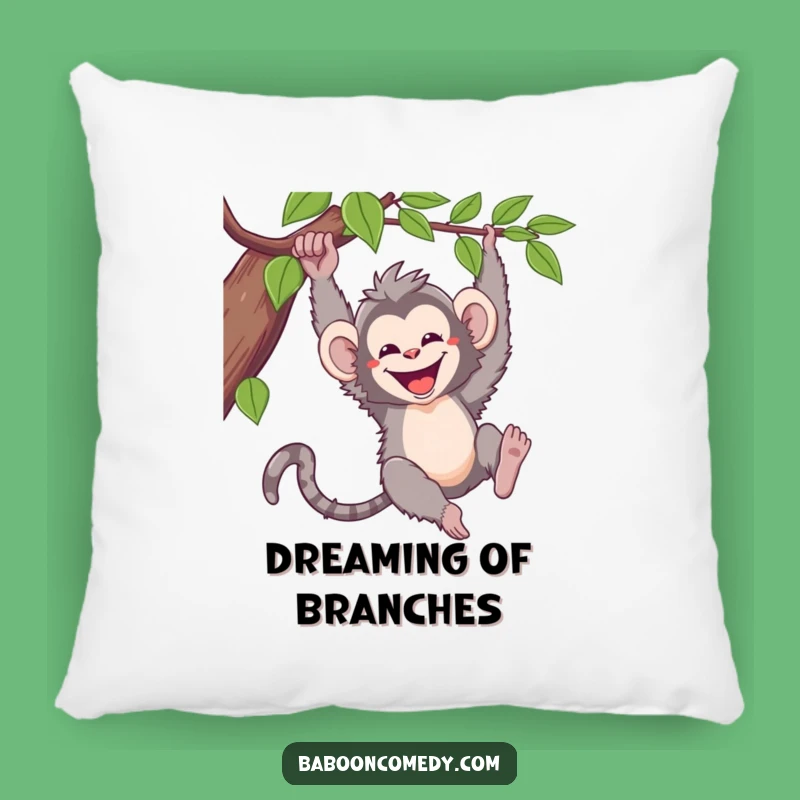 Funny Kawaii Baboon Pillow: Cozy Primate Vine Swinging Comfort and Charm