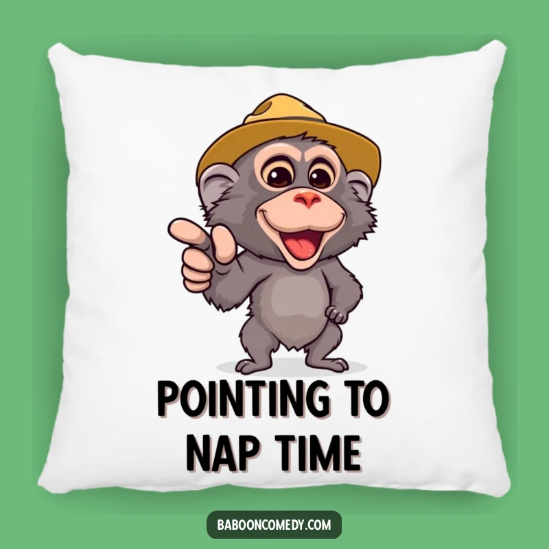 Funny Safari Baboon Pillow - Cute Baboon Pointing - Comfy & Hilarious Home Accent