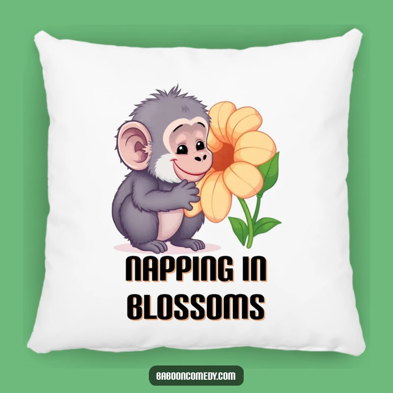 Funny Kawaii Baboon Flower Pillow: Cozy Comfort with Gentle Nature
