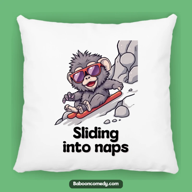 Funny Kawaii Baboon Slope Pillow - Comfy & Cool Accent