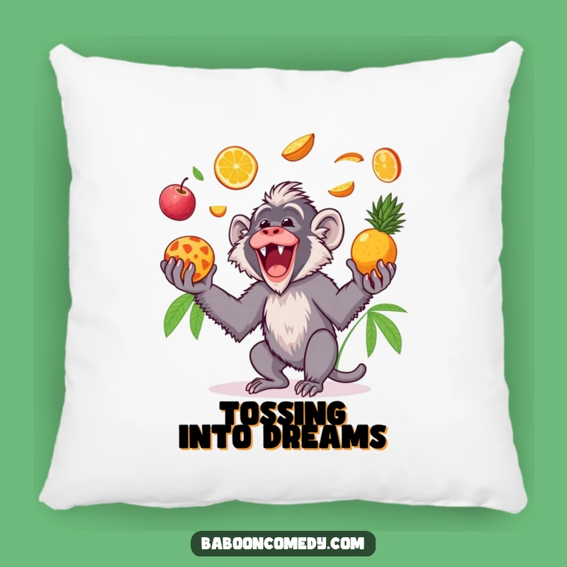 Funny Kawaii Baboon Fruit Pillow: Cozy Comfort with Tropical Vibes