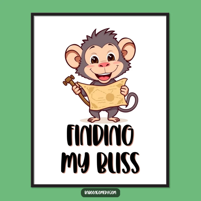 Funny Baboon Digital Art: Adventure Decor, Instantly Downloadable Funny Gift!
