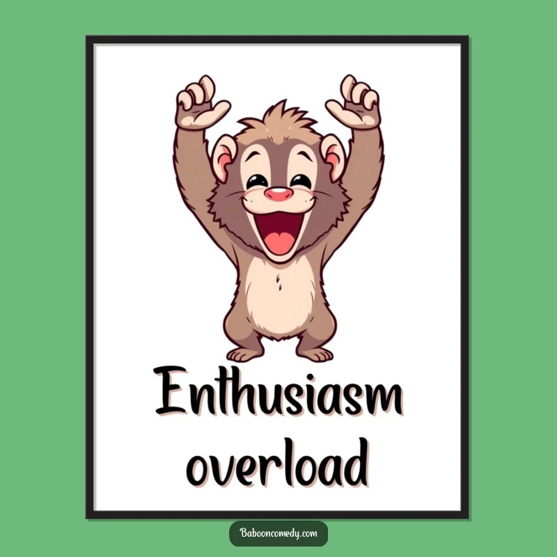 Funny Cheering Baboon Digital Art - Instant Victory Download