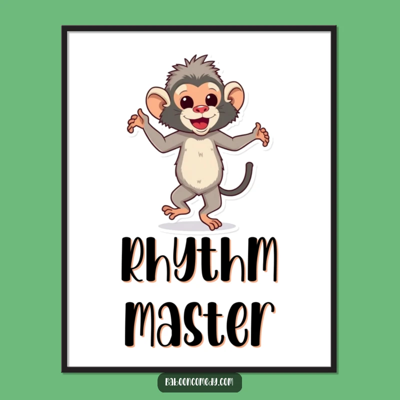 Funny Dancing Baboon Digital Art - Instant Download for Groovy Decor