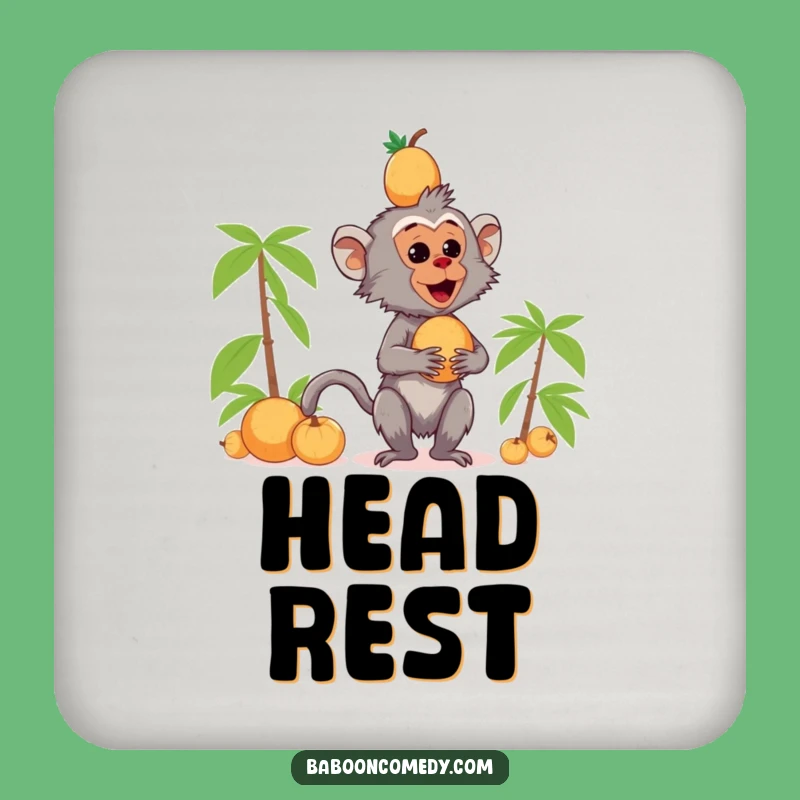 Funny Kawaii Baboon Coconut Coaster Set - Primate Drink Protection