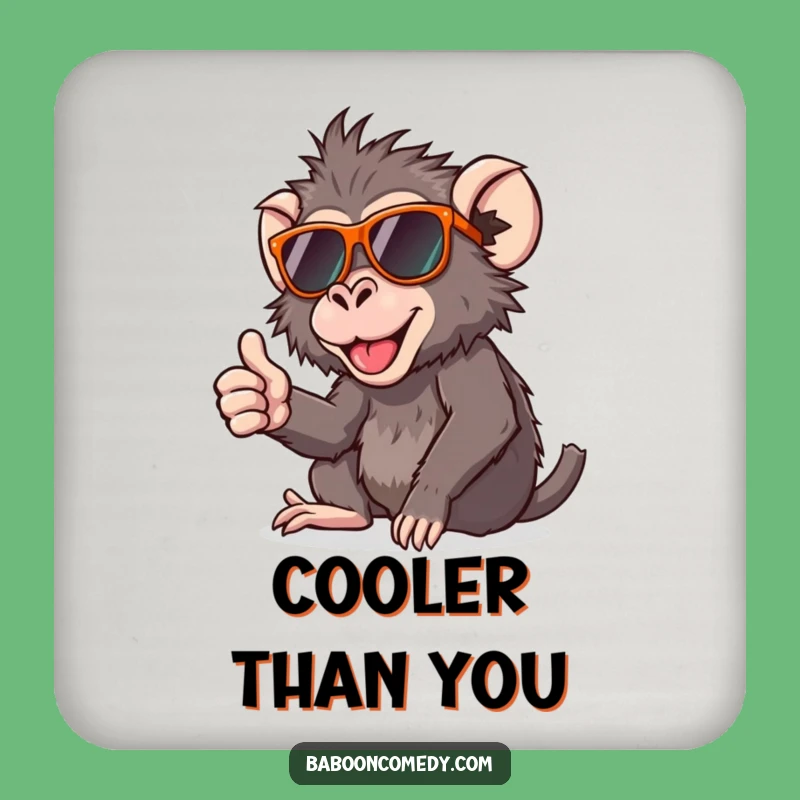 Funny Thumbs Up Baboon Coaster: Protect Surfaces, Cool & Perfect Funny Gift