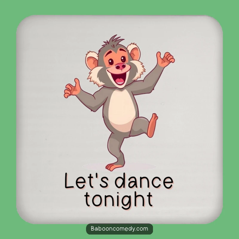 Funny Kawaii Baboon Dance Coaster - Protect Surfaces with Fun