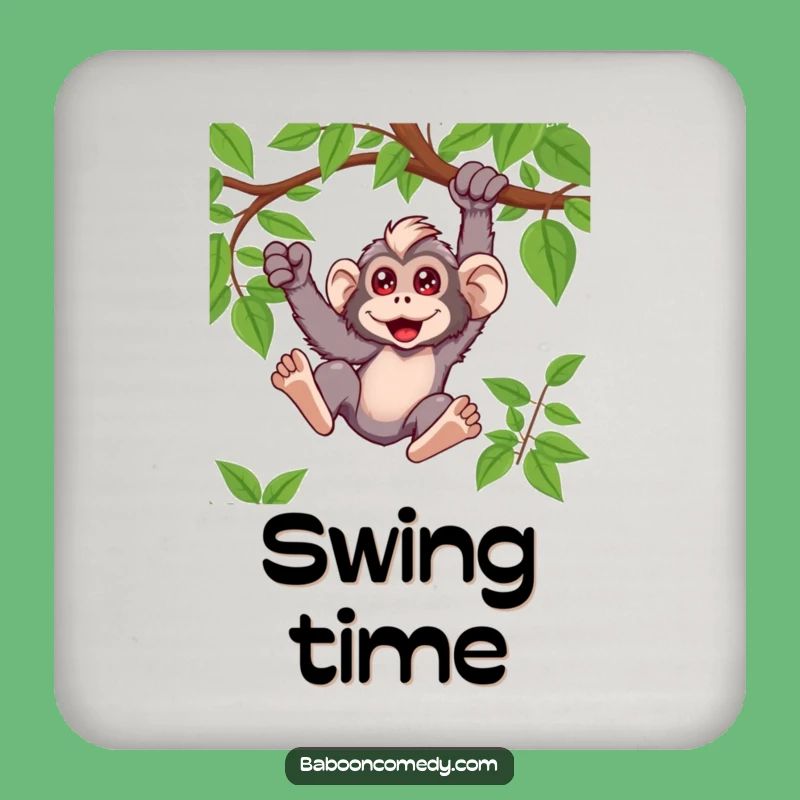 Funny Kawaii Baboon Swinging Coaster Set - Primate Drink Protection