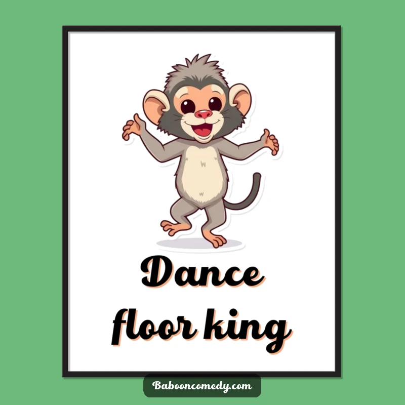 Funny Dancing Baboon Poster - Vibrant Wall Art for Music Lovers