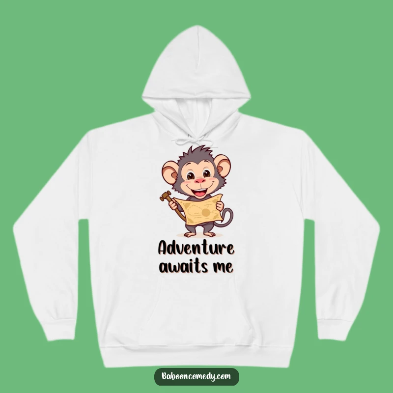 Funny Baboon Expedition Hoodie: Cozy Comfort for Treasure Hunters, Amazing Funny Gift!
