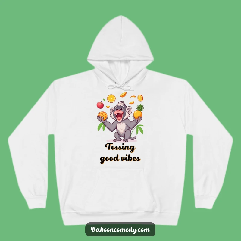 Cozy Funny Kawaii Baboon Fruit Hoodie: Warmth and Tropical Fun