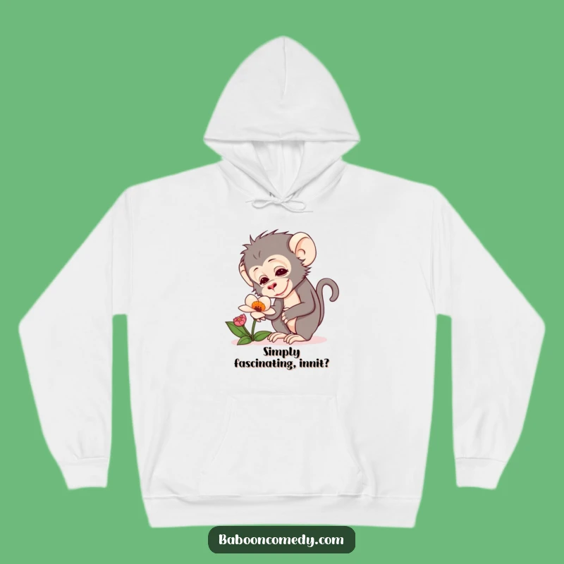 Funny Baboon Flower Hoodie: Cozy Exploration, Delicate Delight, Perfect Funny Gift