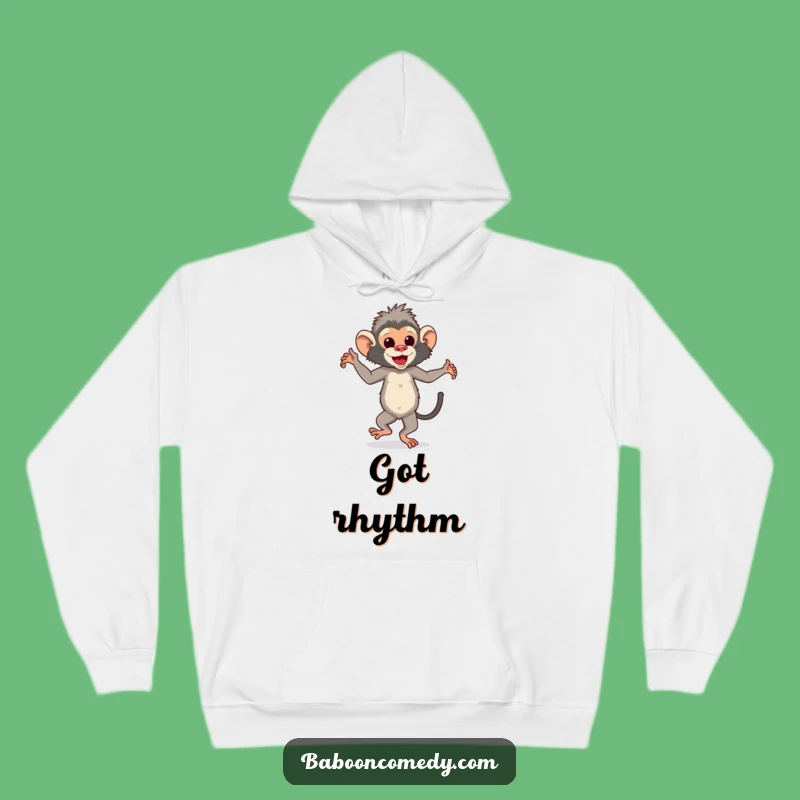 Funny Dancing Baboon Hoodie - Cozy Beats and Hilarious Gift for Music Lovers