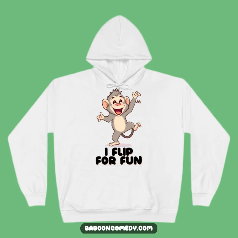 Funny Cartwheeling Baboon Hoodie: Cozy Up in Hilarious Primate Acrobatics and Warmth