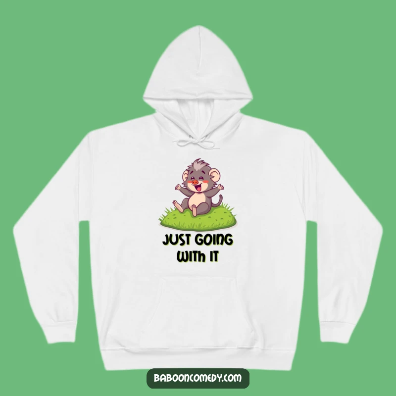 Cozy Funny Kawaii Baboon Sliding Hoodie - Warm & Cute Animal Apparel, Gift Idea