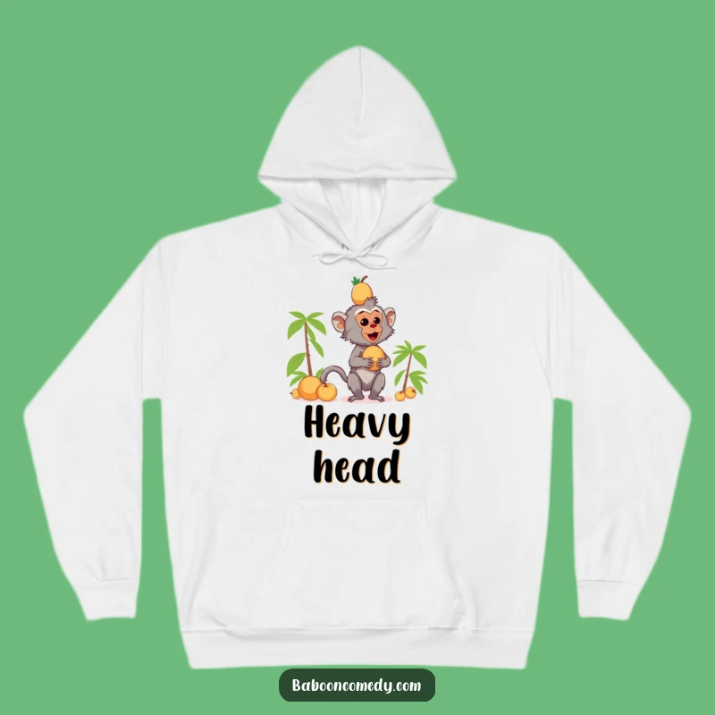 Kawaii Baboon Coconut Wobble Hoodie - Cozy Funny Primate Apparel
