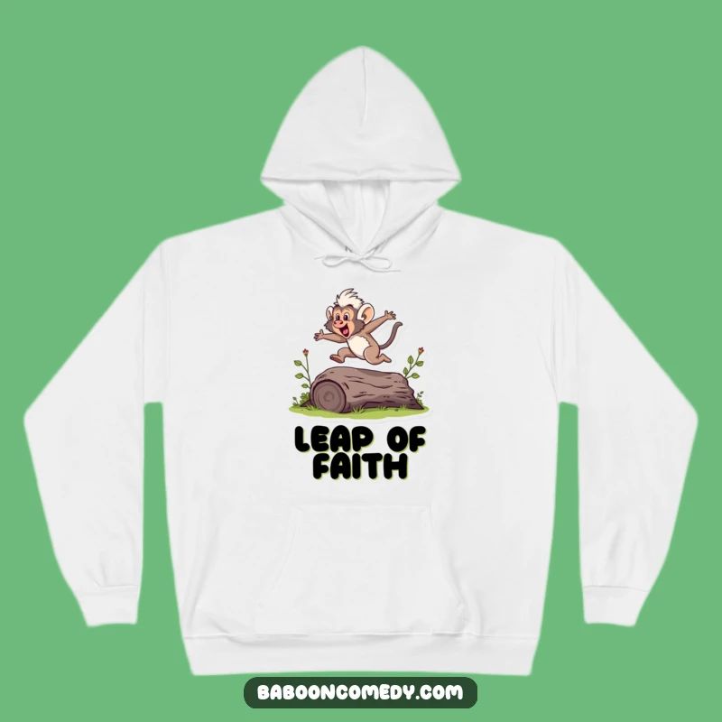 Cozy Funny Baboon Jumping Hoodie: Humorous Gift for the Energetic Soul