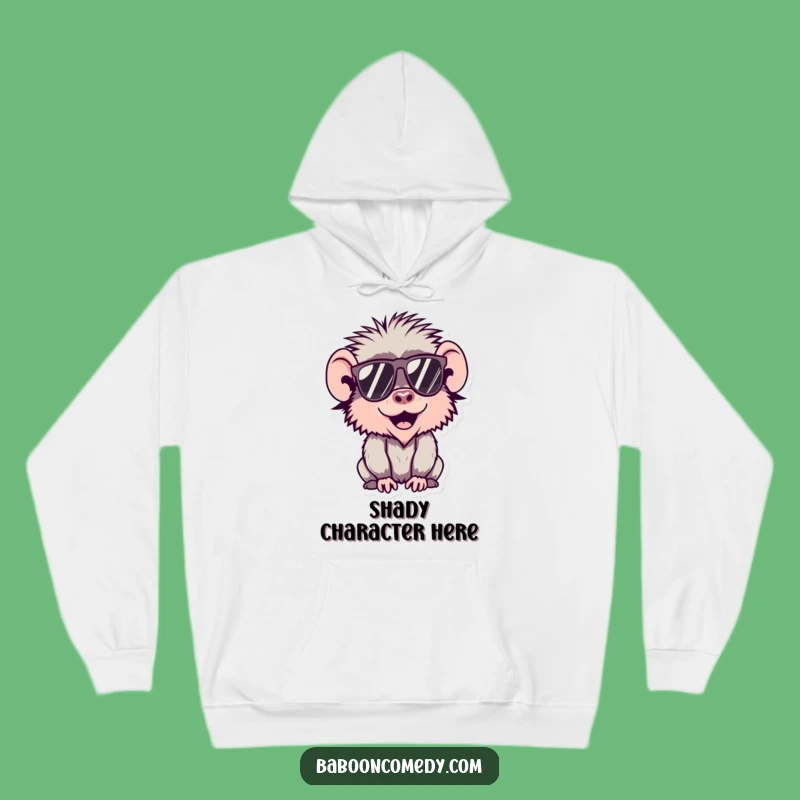 Funny Kawaii Baboon Sunglasses Hoodie, Cool Vibes Sweatshirt, Cozy Funny Gift for Trendsetters