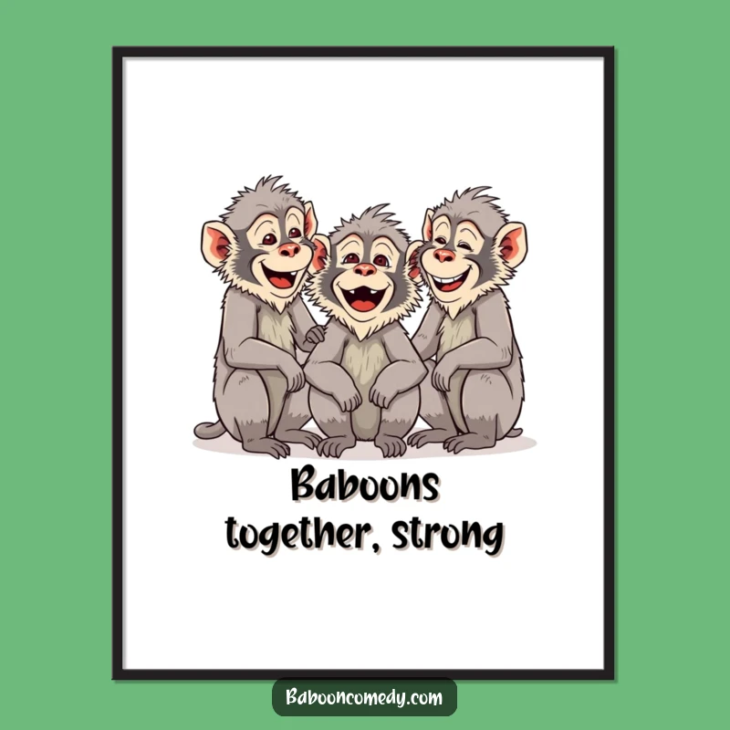 Free Printable Baboon Laughing Wall Art - Funny Downloadable Decor