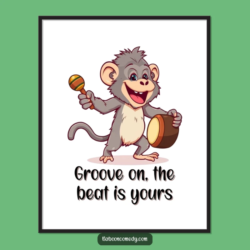 Free Printable Baboon Wall Art: Dancing Party Animal Downloadable Decor