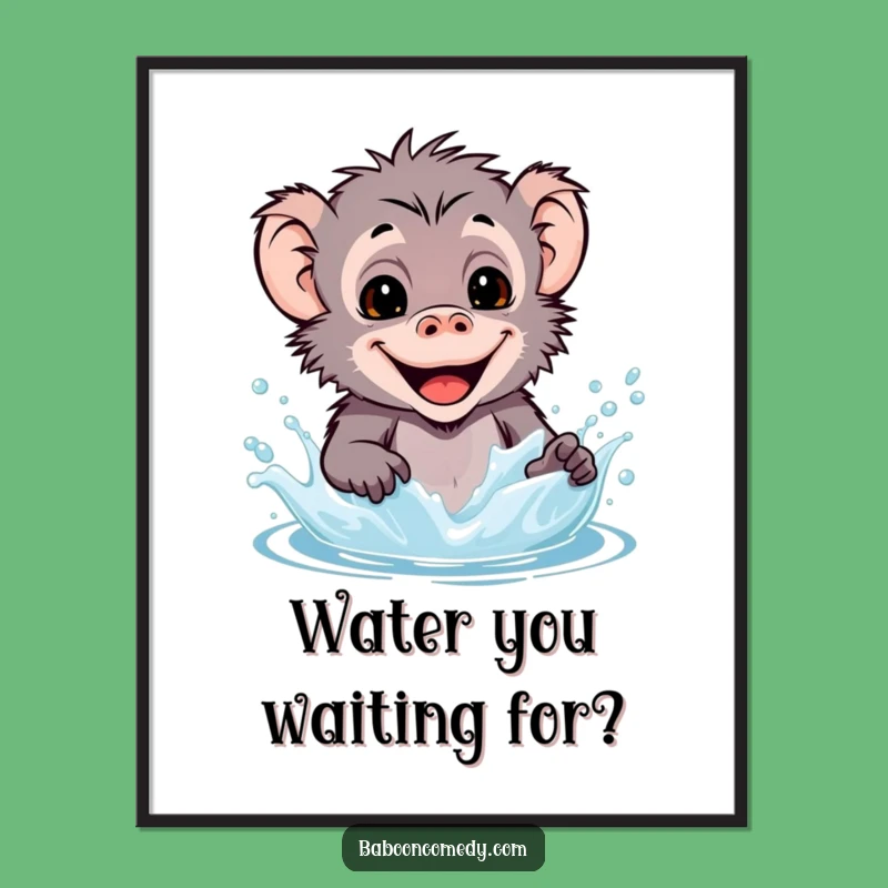 Free Printable Funny Baboon Wall Art: Splashy Smiles - Hilarious Downloadable Decor