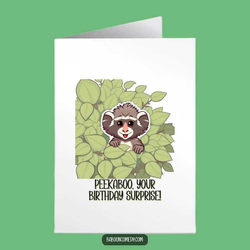Free Printable Birthday Card: Cheeky Baboon Surprise, Funny Downloadable Gift!